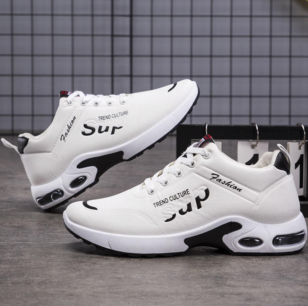Men's Classic White PU Leather Sneakers