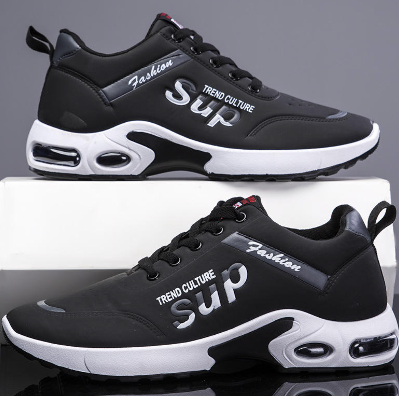 Men's Classic White PU Leather Sneakers